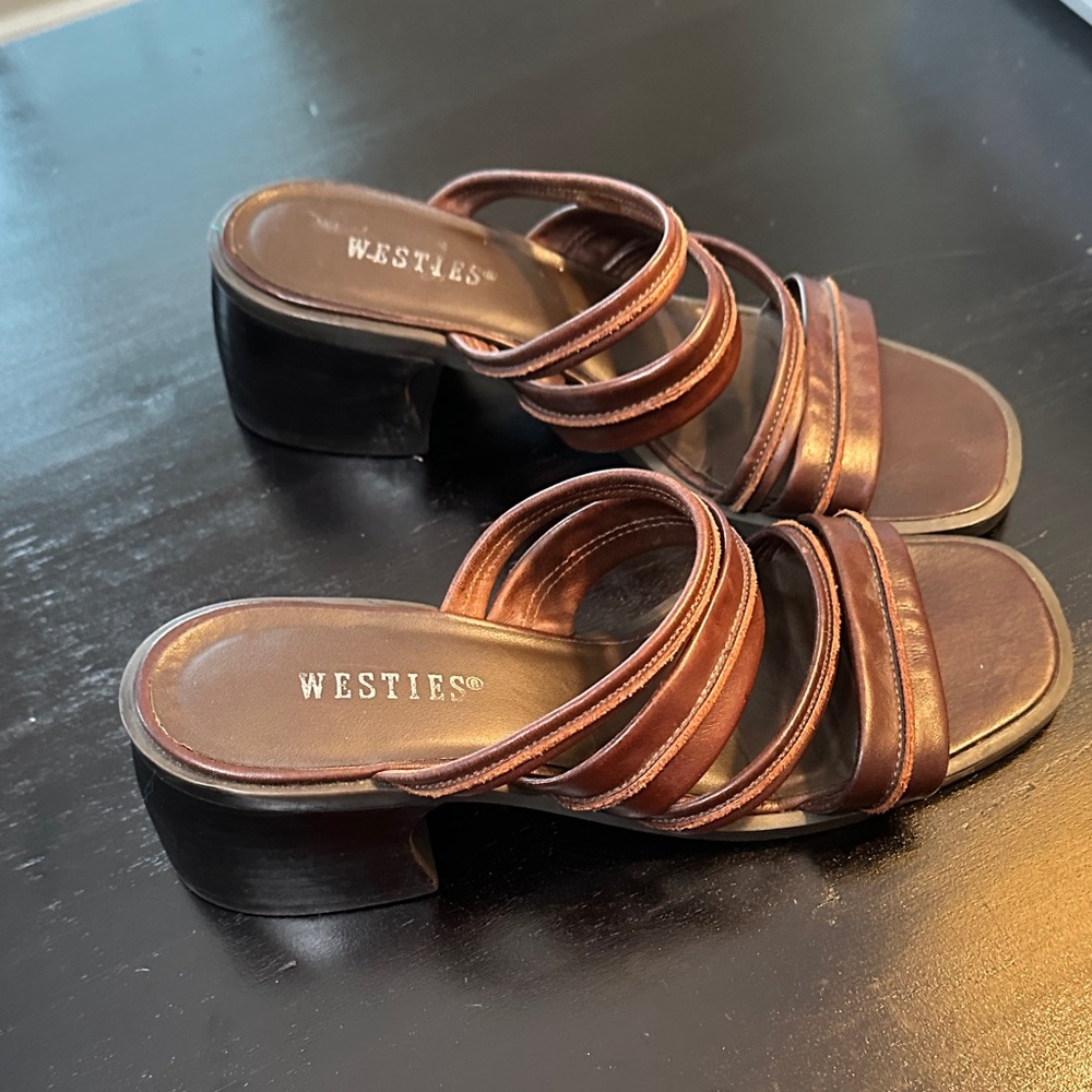 Westies Brown Strappy Sandals - size 8 - Picture 4 of 5